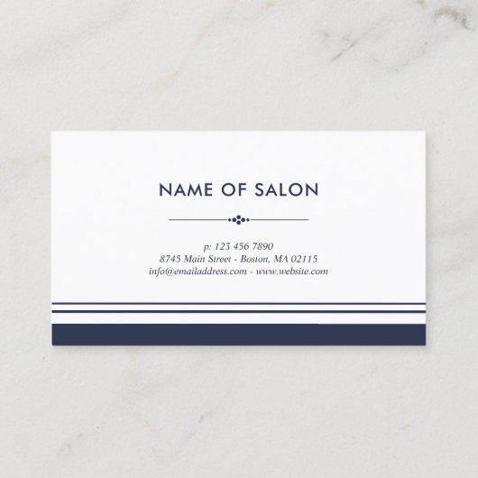 Bloemschaar Blauw Haar Stylist Referral Kaart (Achterkant)