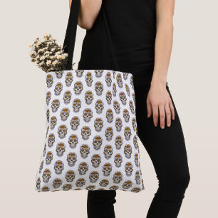 Bloemschedelpatroon Dames Tote Tas