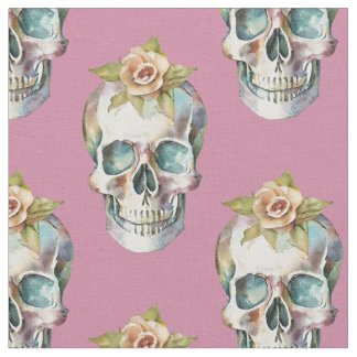 Bloemschedels - Roze - Stof
