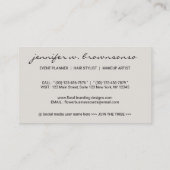 Bloemschets Beige Beige Handtekening botanisch Visitekaartje (Achterkant)