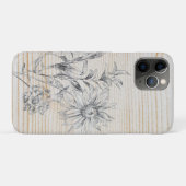 Bloemschets op Faux Wood Achtergrond Case-Mate iPhone Case (Achterkant (horizontaal))