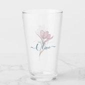 Bloemschets waterverf gepersonaliseerd glas (Voorkant)