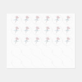 Bloemschets waterverf gepersonaliseerd labels (Vel)