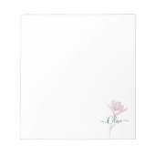 Bloemschets waterverf gepersonaliseerd notitieblok (Voorkant)