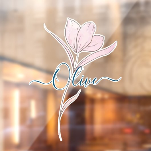 Bloemschets waterverf gepersonaliseerd raamsticker (Vel 2)