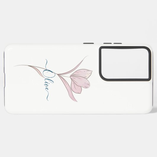 Bloemschets waterverf gepersonaliseerd samsung galaxy hoesje (Linkerkant)