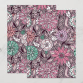 bloemschikken patronen feestdagenkaart (Voorkant / Achterkant)