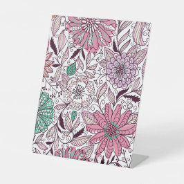 bloemschikken patronen reclamebord met voetstuk