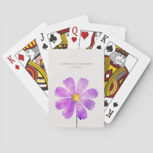 Bloemschildering Cosmos Madeliefje Terracotta Brui Pokerkaarten