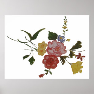 Bloemschildering Japanse Bloem Poster
