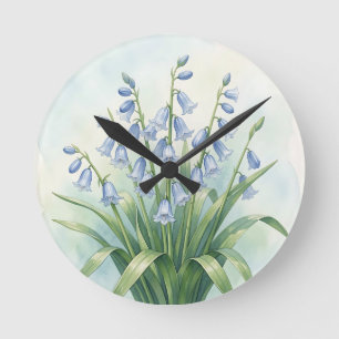 Bloemschildering van Blauwe Klokjes in Botanische Ronde Klok