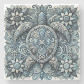 Bloemschildpad Onderzetter (Voorkant)