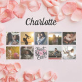 Bloemschrift Beste Moeder ooit Moeder's Fotocollag Sticker (Voorkant)