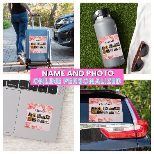 Bloemschrift Beste Moeder ooit Moeder's Fotocollag Sticker