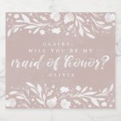 Bloemschrift Wees Mijn Getuige Fles Sparkling Wijnetiket (Enkel label)