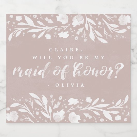 Bloemschrift Wees Mijn Getuige Fles Sparkling Wijnetiket (Enkel label)