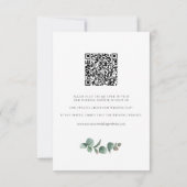 Bloemschrift Zonnebloem QR Code Bruiloft RSVP Kaartje (Achterkant)