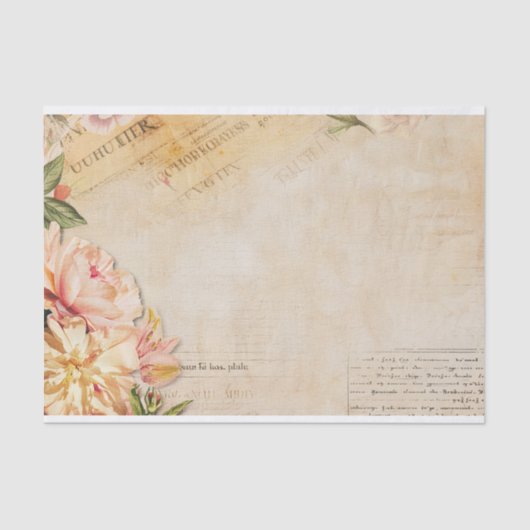 bloemscript decoupage print tissuepapier (Voorkant)