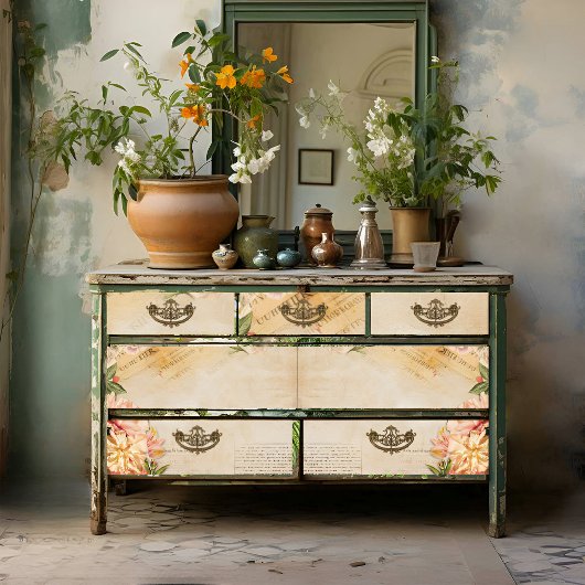 bloemscript decoupage print tissuepapier