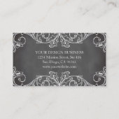 Bloemscroll krijtbord chic designer Visitekaartje (Achterkant)