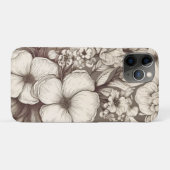 bloemsepiapatroon (10) Case-Mate iPhone case (Achterkant (horizontaal))