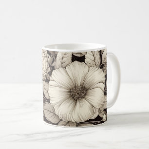 bloemsepiapatroon (12) koffiemok