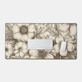 bloemsepiapatroon (13) bureaumat (Keyboard & Muis)