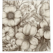  bloemsepiapatroon (13) douchegordijn (Voorkant)