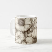  bloemsepiapatroon (13) koffiemok (Voorkant links)