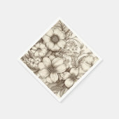 bloemsepiapatroon (13) servet (Hoek)