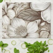  bloemsepiapatroon (15) theedoek (Gevouwen)