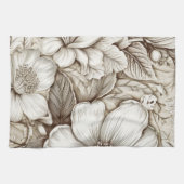  bloemsepiapatroon (15) theedoek (Horizontaal)