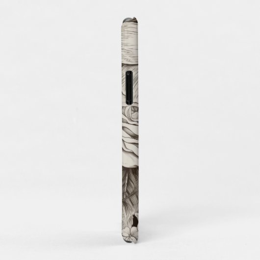 bloemsepiapatroon (1) Case-Mate iPhone case (Achterkant/rechts)