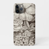 bloemsepiapatroon (1) Case-Mate iPhone case (Achterkant)