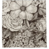  bloemsepiapatroon (1) douchegordijn (Voorkant)