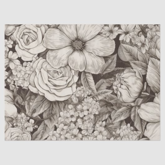  bloemsepiapatroon (1) tissuepapier (Voorkant)