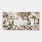 bloemsepiapatroon (2) bureaumat (Keyboard & Muis)