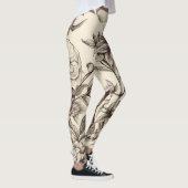 bloemsepiapatroon (2) leggings (Rechts)