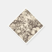 bloemsepiapatroon (2) servet (Hoek)