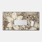 bloemsepiapatroon (3) bureaumat (Keyboard & Muis)