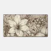 bloemsepiapatroon (3) bureaumat (Voorkant)