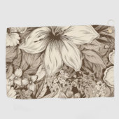  bloemsepiapatroon (3) golfhanddoek (Horizontaal)