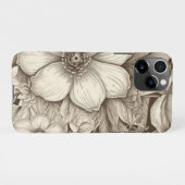 bloemsepiapatroon (4) iPhone hoesje (Achterkant horizontaal)