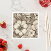 bloemsepiapatroon (4) servet (Insitu)