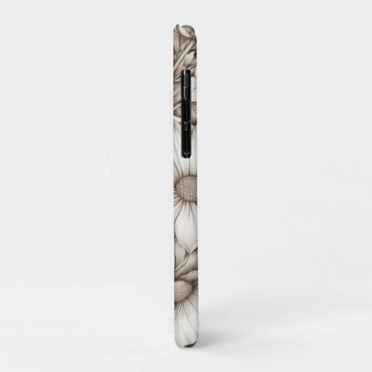  bloemsepiapatroon (5) Case-Mate iPhone case (Achterkant/links)