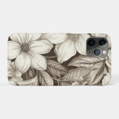  bloemsepiapatroon (6) Case-Mate iPhone case (Achterkant (horizontaal))