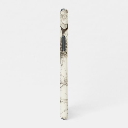 bloemsepiapatroon (6) iPhone hoesje (Rechterkant)