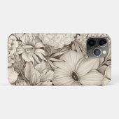  bloemsepiapatroon (8) Case-Mate iPhone case (Achterkant (horizontaal))