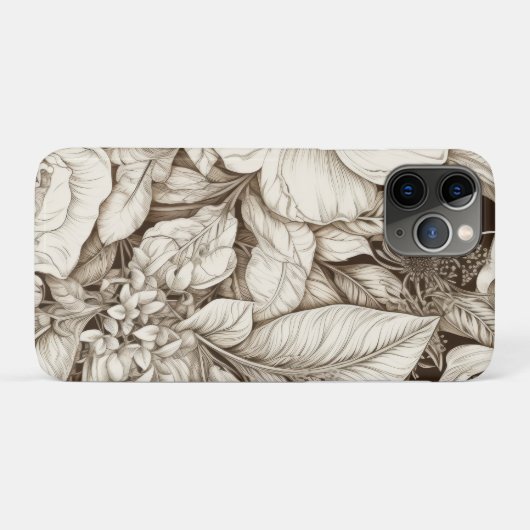  bloemsepiapatroon (9) Case-Mate iPhone case (Achterkant (horizontaal))