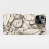 bloemsepiapatroon (9) iPhone hoesje (Achterkant horizontaal)